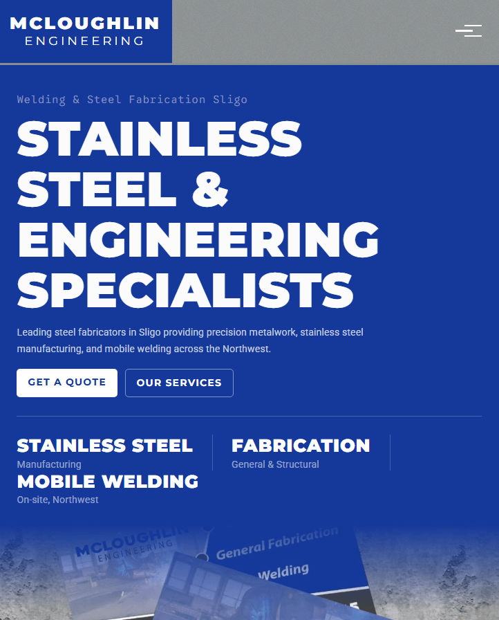 McLoughlin Engineering website home page