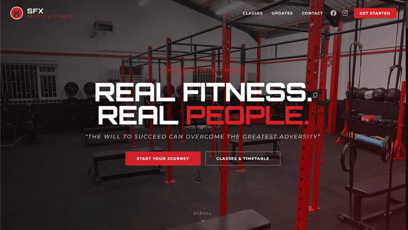 SFX Sports & Fitness website